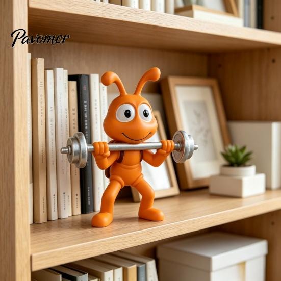 Статуэтки Животных из Смолы для Офиса, Милые Мультяшные Фигурки Муравья для Фитнеса, Медитации, Тяжелой Атлетики, Наушники, Фигурки для Ходьбы, Декор Стола, Статуэтка