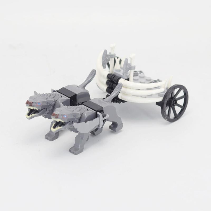 MOC Medieval Castle Orc Soldiers Figures Wolf Chariot Mount Knights King Warrior Elephant Goat Building Blocks Bricks Toys Gifts