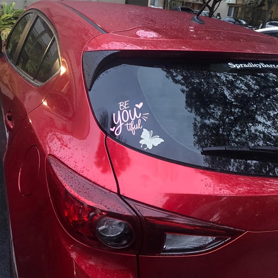 2 шт. Блестящие наклейки на автомобиль в виде бабочек, ПВХ, наружные аксессуары с украшением стразами