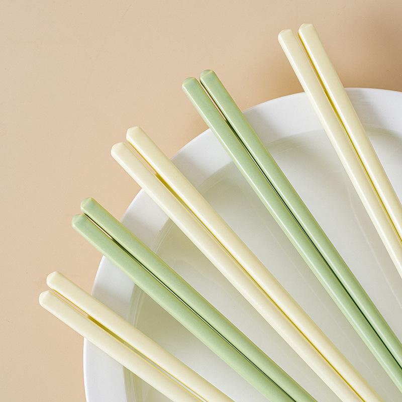 5Pairs Ceramic Chopsticks Japanese Gift Box Gift Reusable Food Sticks Antibacterial Anti-slip Simple Chopsticks Tableware New