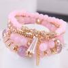 Diezi корейская мода этнические хрустальные бусины браслеты для женщин девочек подарок эластичная веревка кисточка обертка браслет Pulseira Feminina