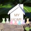 100/50 шт. Мини-кролики из смолы, миниатюрные фигурки, 3D-фигурка маленького белого кролика, украшение для микро-ландшафта, декор для кукольного домика, поделки своими руками