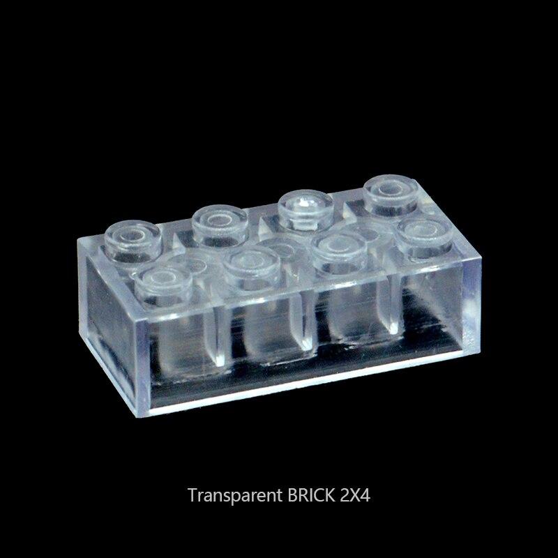 Компактные детали 1x2 2x3 2x4 1x1 Кирпичики Компоненты MOC Прозрачные Строительные Блоки Подарки Игрушки для Детей