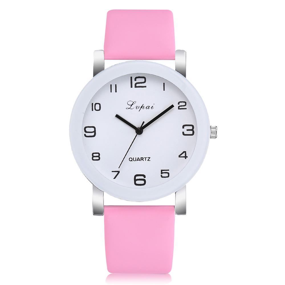 Женские повседневные кварцевые часы с кожаным ремешком, аналоговые наручные часы
