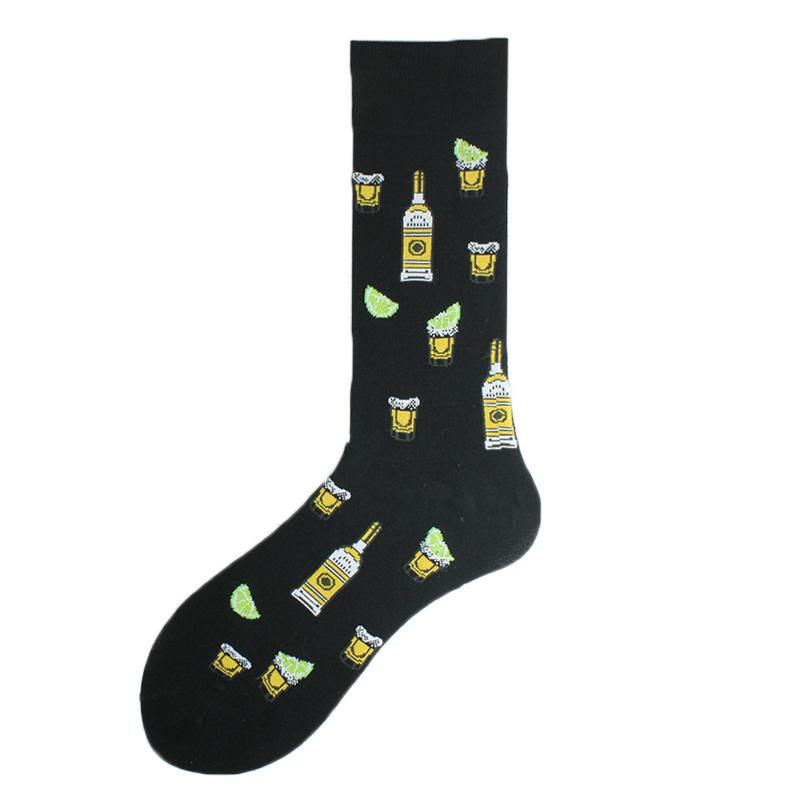 Happy Design Funny Socks Men Unisex Sheep Beer Dinosaur Pattern Sokken Divertidos Jacquard Calcetines Unisex Hip Hop Skateboard