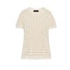 Autumn New Women's Clothing French Lazy Style round Neck Cut Out Mesh Knitted Short-Sleeved Shirt 6236104