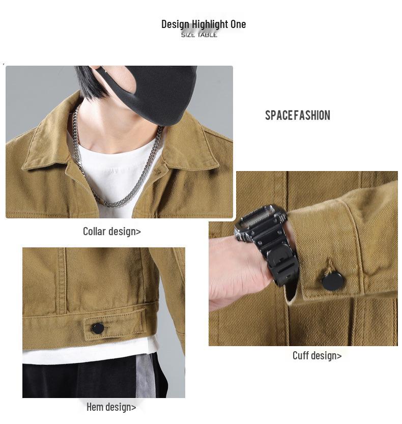 Мужская повседневная джинсовая куртка свободного кроя 2025 - модный корейский стиль для весны и осени