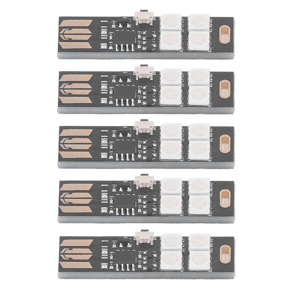 5 шт. Супер Мини USB Лампа Тонкая Ультратонкая Меняющая цвет 7 цветов RGB Ночник 4 LED ТВ