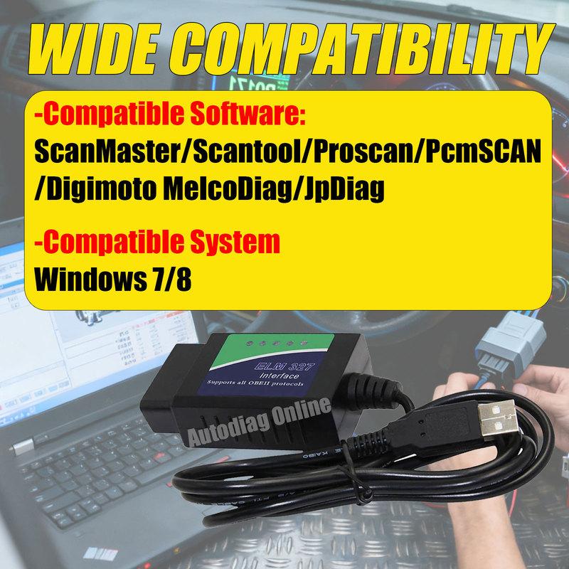 ELM327 USB V1.4/1.5/2.1 Original PIC18F25K80 FTDI FT232RL OBD2 Diagnostic Tool For ScanTool/MultiEcuScan OBD2 Interface Scanner