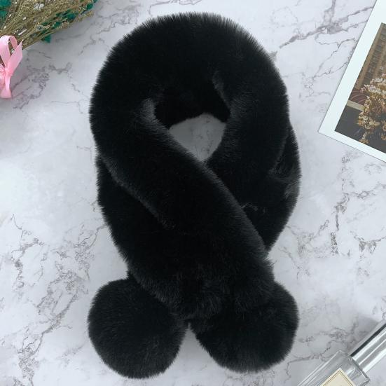 Утолщенный широкий плюшевый шарик благородный терможенский осенний шарф зимний сплошной искусственный мех