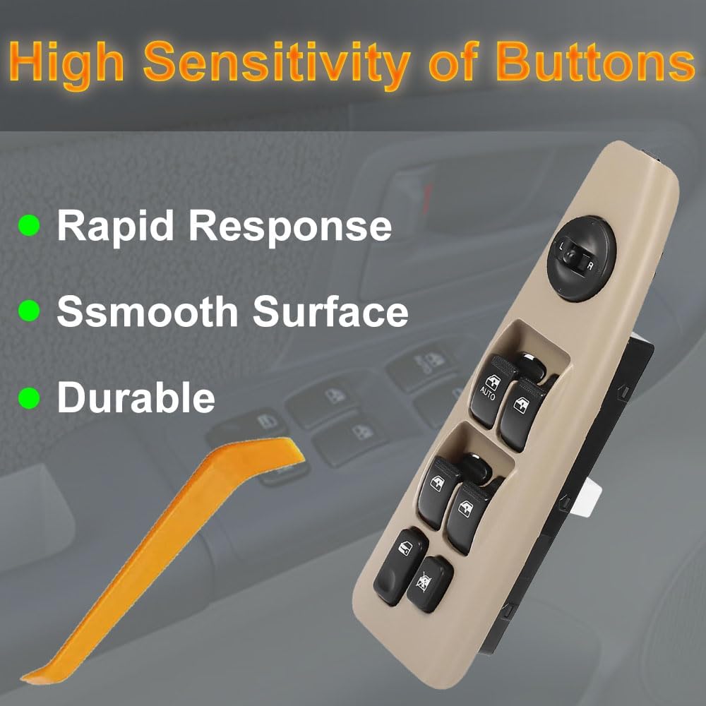 93570-2F200 Front Left Power Auto Window Switch Driver Compatible with 2004-2009 Kia Spectra & Cerato, Driver's Side Electric Master Window Switch