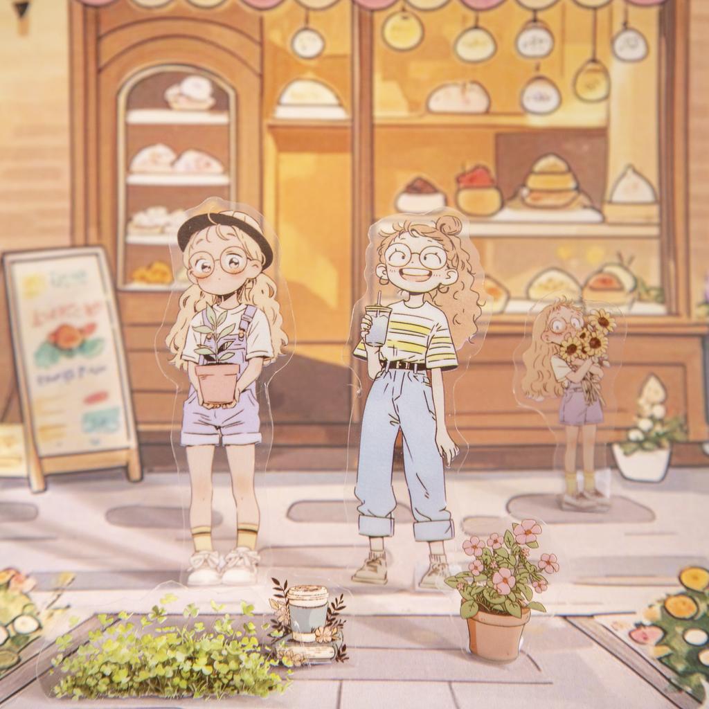 1Roll Cute Cartoon Girl Theme PET Tape 1 Roll For Scrapbooking DIY Scrapbook Collage Material Phone Case Notebook Decoration