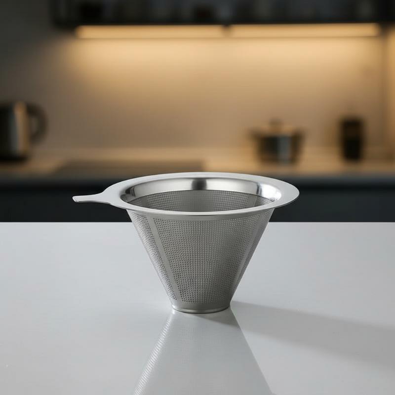 Reusable Stainless Steel Pour Over Coffee Filter No Paper Needed Eco Friendly Dripper for Daily Home Coffee Brewing