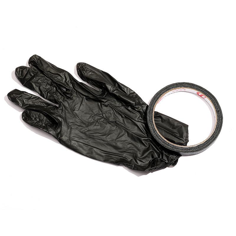 Черные очень толстые нитриловые перчатки для маникюра: Одноразовая, Защита рук из резины от загара с лентой