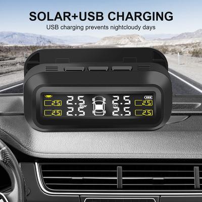 Система контроля давления в шинах Солнечная система TPMS Предупреждение о температуре Экономия топлива Автомобильный монитор давления в шинах Сигнализация давления в шинах с 4 внешними датчиками