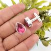 Rare Pink Tourmaline Gemstone 925 Sterling Silver Handmade Men's Cufflinks 0.66" CL-6-11