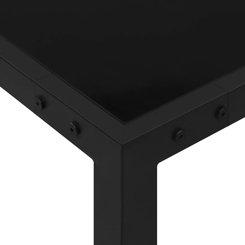 vidaXL Gartentisch 130x130x72 cm Schwarz Stahl und Glas