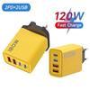 120W 4 Port Telefon Zaryadlovchi Adapteri 2 USB + 2 Type C PD Tez Zaryadlash Mobil Telefon USB Zaryadlovchi Adapteri iPhone Huawei Samsung uchun