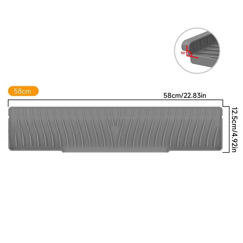 Draining Mat for Kitchen Sink,Silicone Splash Guard, Protects Sinks from Splashing, Dish Soap Dispenser & Sponge Holder Mat