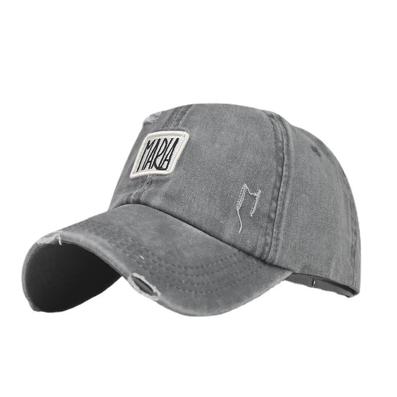 Новая бейсболка MARIA из хлопка Бейсболка с вышитым алфавитом Постиранная и состаренная шляпа от солнца из хлопка