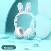 Светодиодные Bluetooth-наушники в форме сердца с длинным микрофоном и ободком с ушками кролика KE-11 для девочек