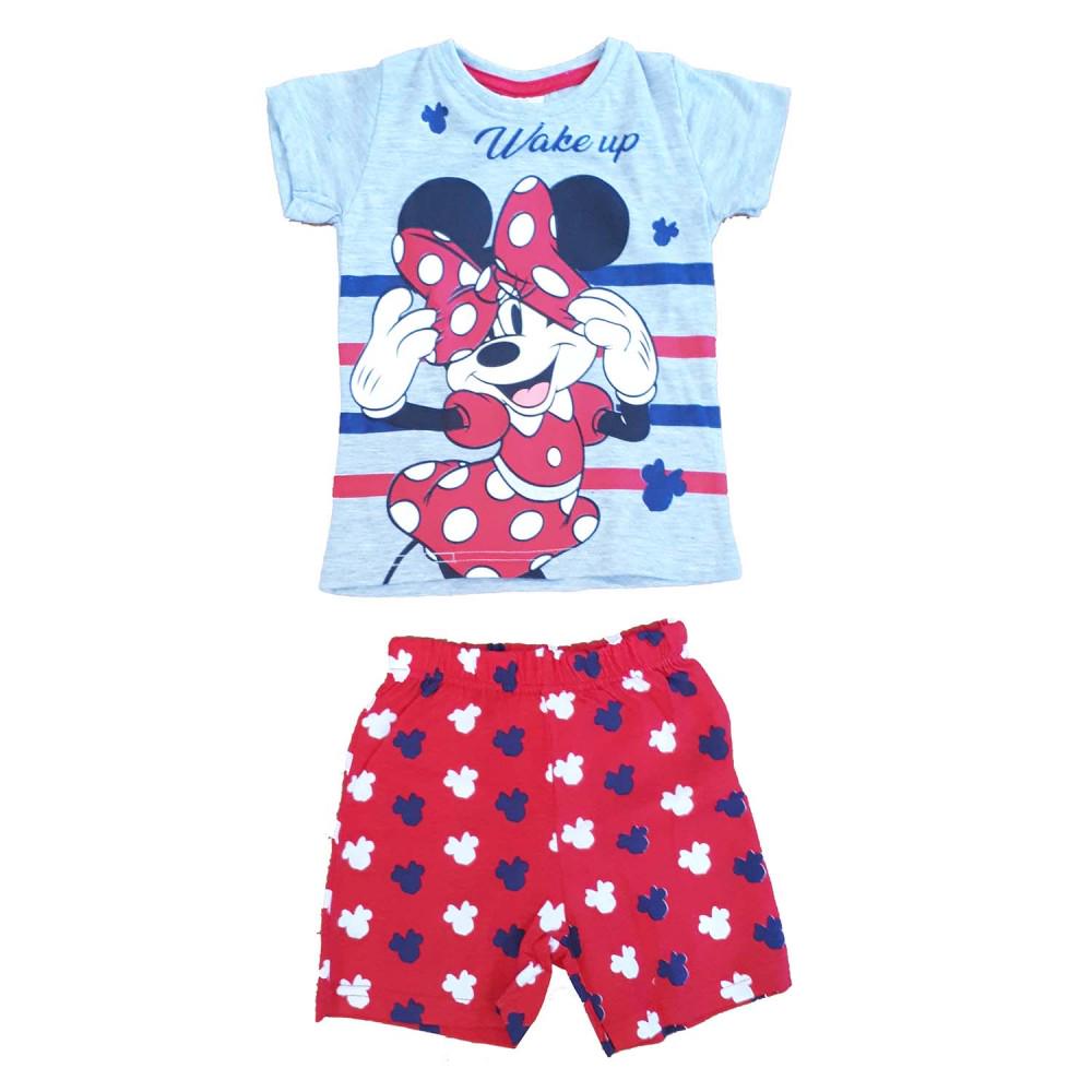 Minnie Girls' Short-sleeved Pajamas - RED