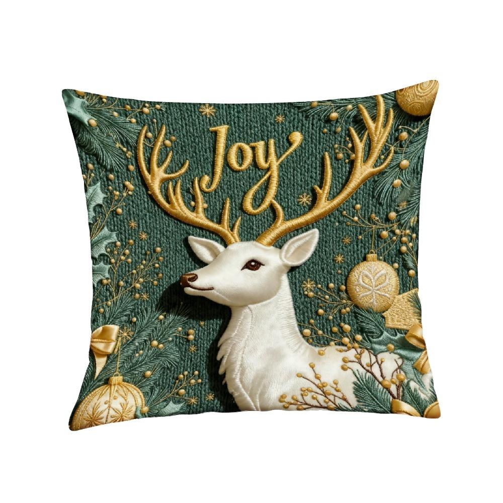 Cartoon Christmas Pillow Covers Flat Printing Xmas Pillowcase Snowman Pillow Case Sofa Decoration