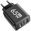 65 Вт GaN USB зарядное устройство для телефона Type C быстрая зарядка 3 порта телефонный адаптер для iPhone 15 Samsung Xiaomi EU/US вилка настенное зарядное устройство