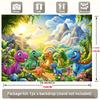 Vibrant Dinosaur World Backdrop Kids Jungle Landscape with Rainbow Photo Booth Background Banner for Party Decoration