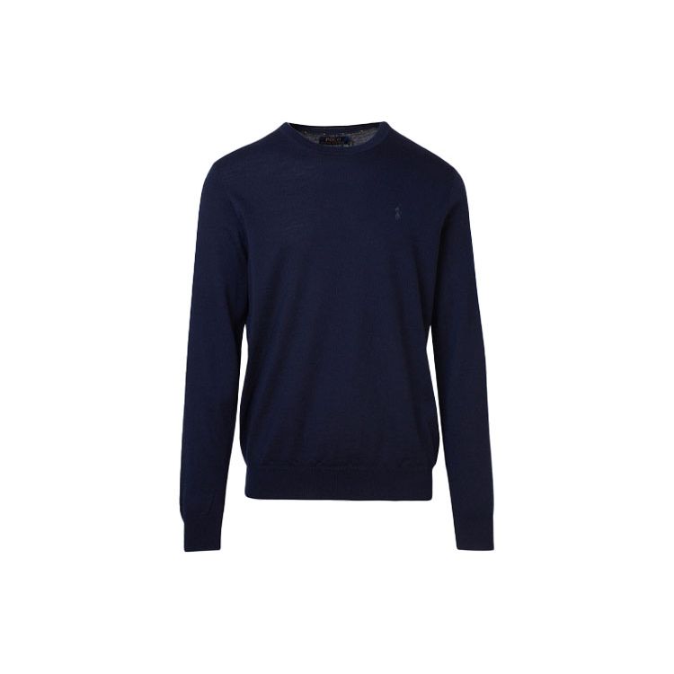 Polo Ralph Lauren Embroidered Logo Crew Neck Long Sleeve Sweater Men Sweater Dark-Blue 710714346-002