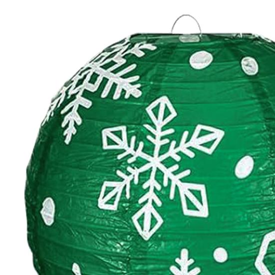 Бумажный фонарик Снежинка Красный Зеленый Рождественский Подвесной Круглый Фонарик Украшение для Внутреннего Наружного Декора Праздничные Вечеринки Принадлежности