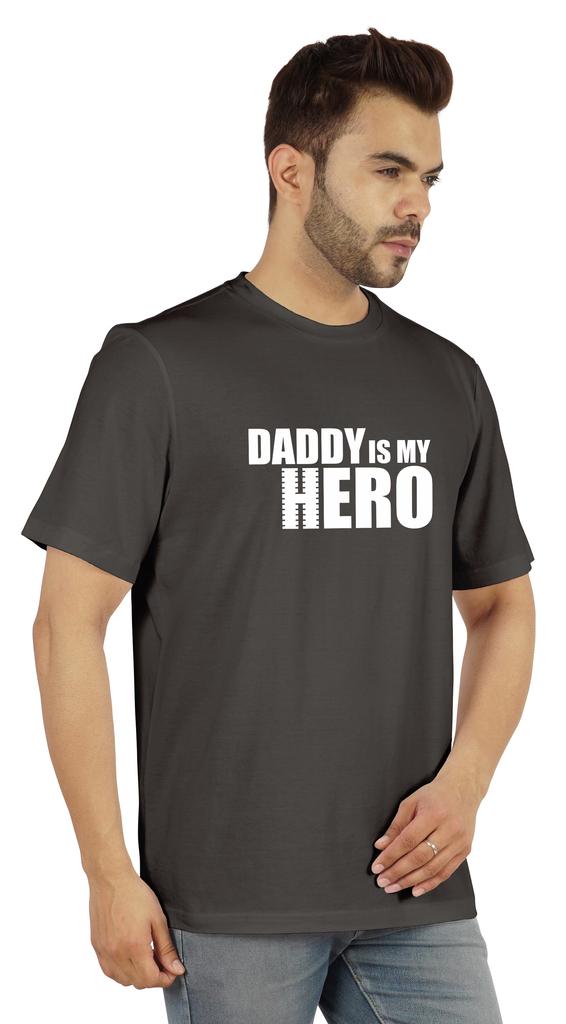 Inkmeso Футболка с графическим принтом для мужчин Футболка Daddy Is My Hero Футболка из джерси Футболка ко Дню отца