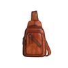 Antique Texture Tanned Natural Cowhide Leather Crossbody Bag One Shoulder Body Crossbody Chest Bag Shoulder Bag Genuine Leather Thick Leather