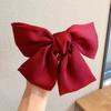 Korean Black Red Big Bow Hair Clip For Women Girls Elegant Long Chiffon Ribbon Hairpins Barrette Hair Accessories Gifts