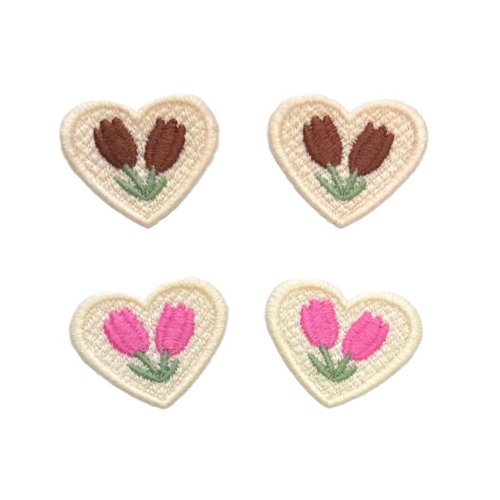 Fresh Little Flower Tulip Embroidery Patch Clothing Accessories Ins Colorful Cute Little Cherry Series Embroidery Cloth