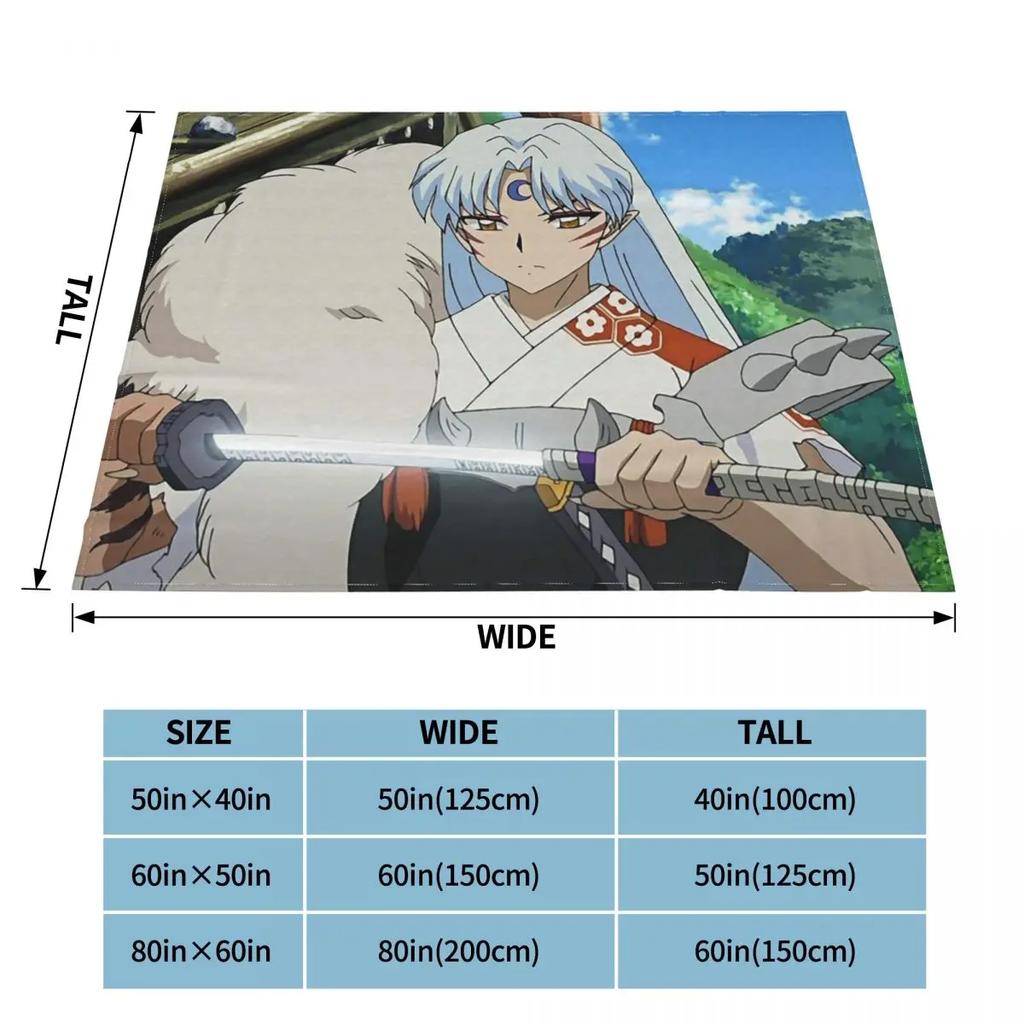Японское аниме Inuyasha вязаные одеяла Sesshoumaru шерстяное одеяло для путешествий в самолете портативное мягкое теплое покрывало