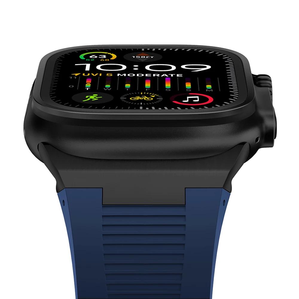 Мягкий силиконовый ремешок для Apple Watch Ultra 3 2 49 мм 46 мм 45 мм 44 мм Резиновый браслет для IWatch Серии 11 10 9 8 7 6 5 SE 3 2 Браслет