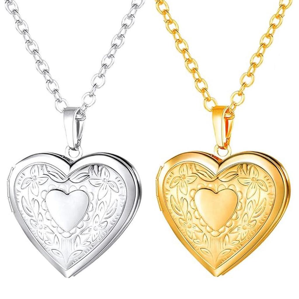 Кулон-подвеска из нержавеющей стали с гравируемым узором в виде сердца - DIY фото-локет для пар