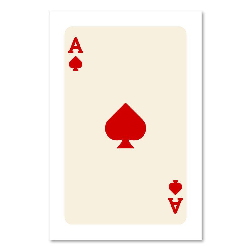 Забавный постер на холсте Lucky You, модный ретро-плакат с изображением карты красного туза, настенное искусство, скандинавская покерная живопись для гостиной, спальни, домашний декор