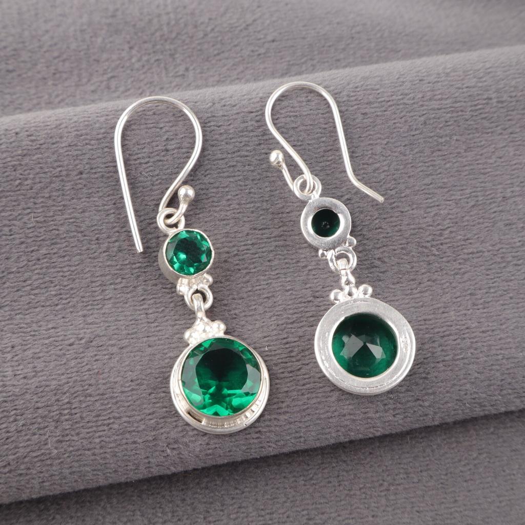 Chrome Diopside Gemstone 925 Sterling Silver Handmade Jewelry Wedding Earrings EE-160-2