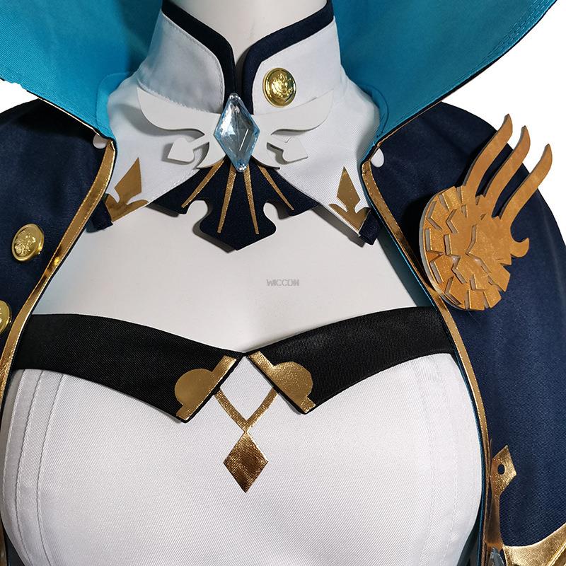 Игра Косплей Костюм Жан Gunnhildr Aldult Женщина Топ Брюки Плащ Головной Убор Парик Хэллоуин Рейв Вечеринка Аниме Костюм