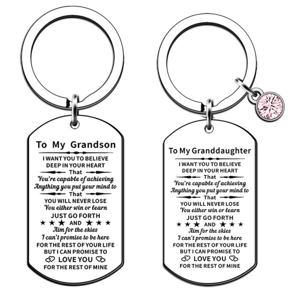 Оптовый брелок из нержавеющей стали в подарок на День отца и День матери тете и племяннику современный и простой стиль