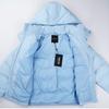 Unisex Winter Puffer Jacket Light Blue Oversized Hooded Detachable Cap Streetwear Casual Cotton-Padded Coat Teens