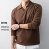 Spring Light Business Old Money High Weaving Seagull Collar Flip Collar T-shirt with Goat Fleece and Wool Knitted Sweater