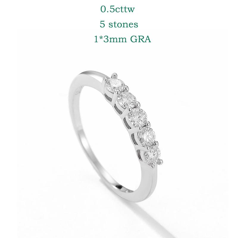 Кольца Smyoue 0.7CT 3mm из драгоценного камня муассанит для женщин S925 Silver, подходящие для свадьбы, бриллианты, составное кольцо, подарок из белого золота