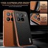 Carbon Fibre Electroplating Design Leather Silicone Phone Back Case Cover For Xiaomi 15Ultra 15Pro 14 14T Pro Bumper Coque