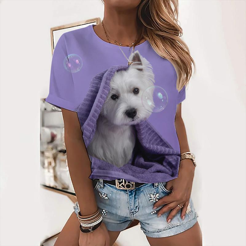 Милые топы с собаками, женская праздничная футболка с надписью «Love Dog Day», модная футболка с животным принтом, женская футболка Kawaii, летняя повседневная одежда с круглым вырезом