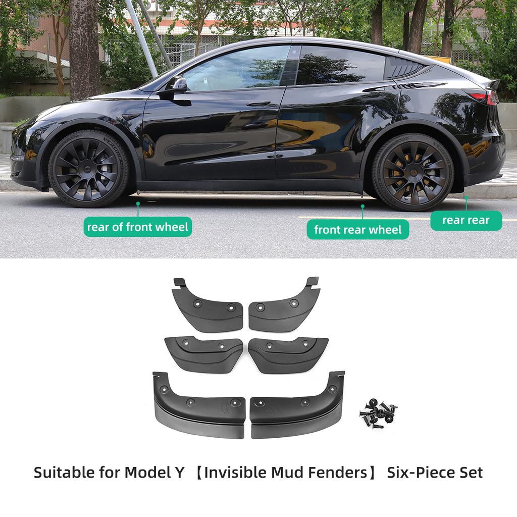 LUCKEASY For Tesla Model 3 Model Y -2023 Rear Wheel Mud Flaps Car Modification Accessories Splash Guards Mud Fenders