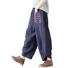 Винтажные женские шаровары в этническом стиле с эластичной резинкой на талии, широкие брюки, мешковатые свободные хлопковые льняные брюки