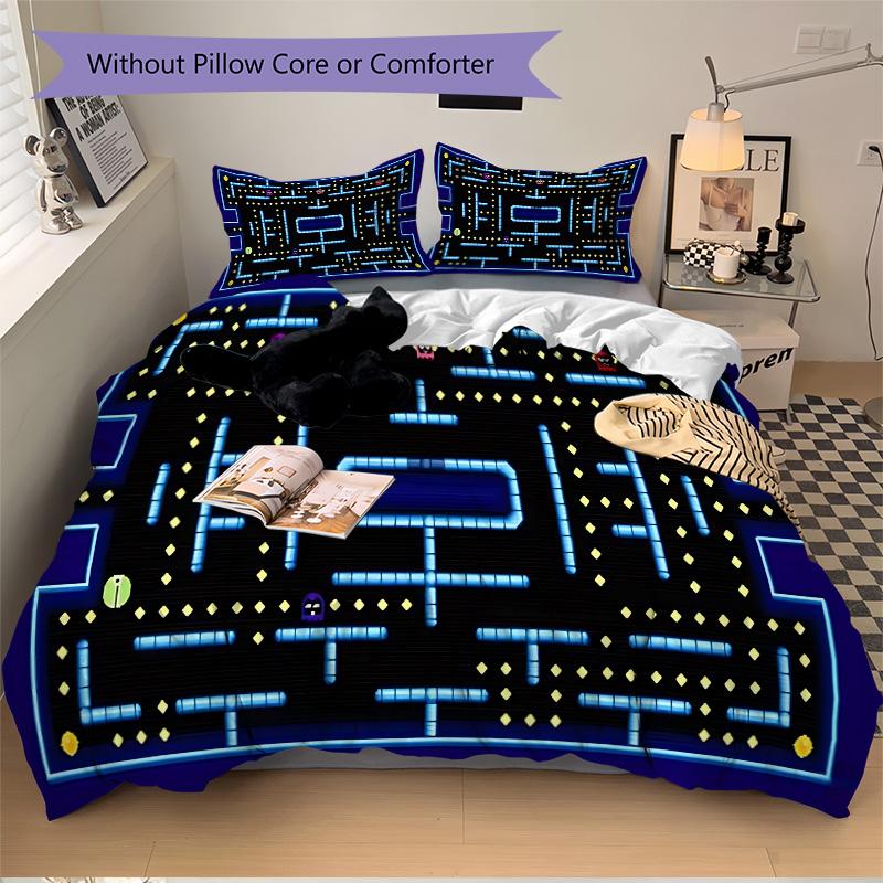 Pacman Maze Adventure Print 3Pcs Bedding Setduvet Cover With 2 Bedropillowcase Home Birthday Gift